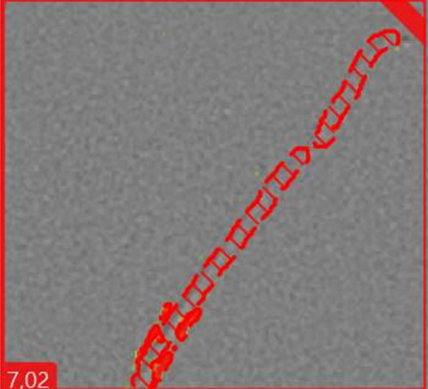Oberfläche mit Kratzer: markierter Fehler